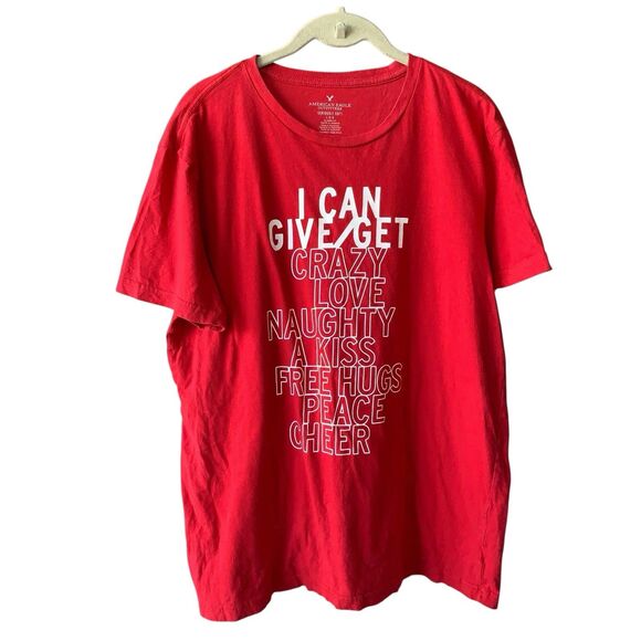American Eagle Outfitters Seriously Soft Love Kiss Graphic Tee Women's Red Large - Picture 3 of 13